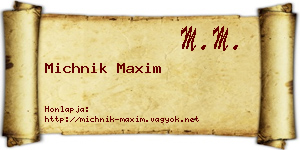 Michnik Maxim névjegykártya